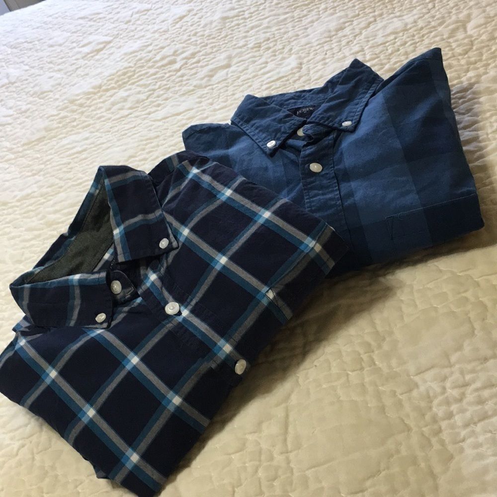 J Crew button down plaid shirts (2) size S